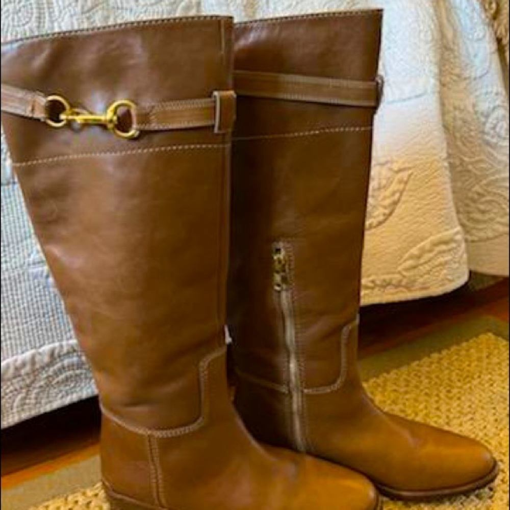 Coach leather boots womens